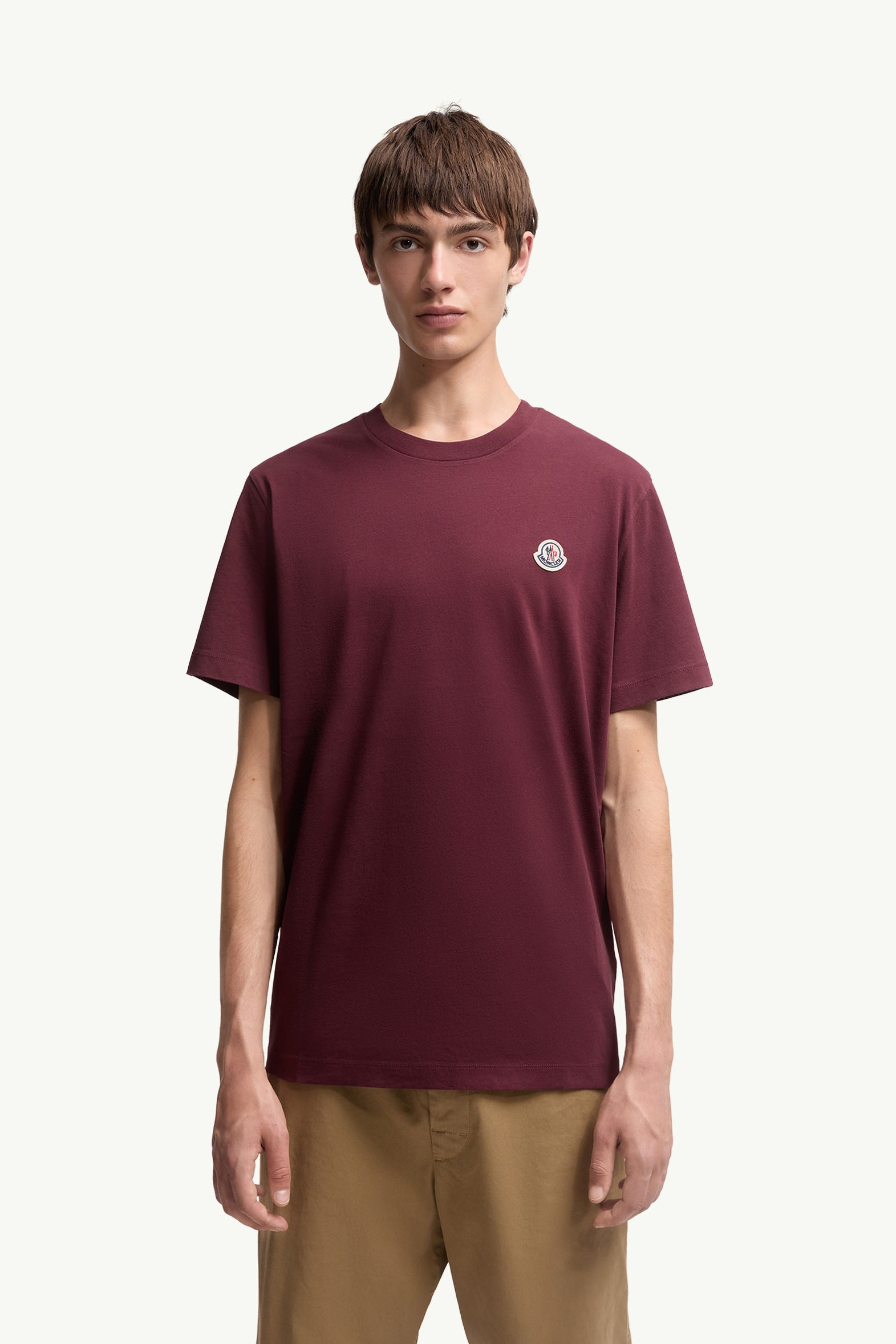 T-shirts en coton à logo (lot de 3) Hommes BLANC, BLEU MARINE ET BORDEAUX Moncler 3